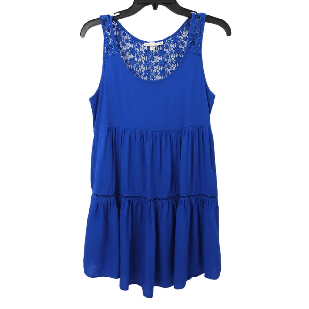 American Eagle Pleated Babydoll Lace Mini Dress Size XXS Sleeveless Above Knee